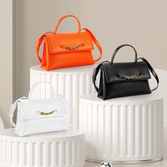 Leather Crossbody Bag Women Small Tote Purse with Detachable Straps - Picture 8 of 8